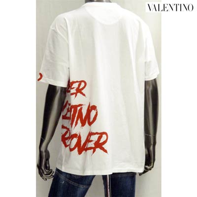 【完売】ヴァレンティノ VALENTINO メンズ トップス Tシャツ 半袖 ロゴ  VALENTINOビッグVロゴ・ベートーヴェンフェイスプリント付きTシャツ アンダーカバーコラボ バレンティノ ヴァレンチノ ホワイト  SV0MG03U 5Q8 0BO (R53900) HA91A【送料無料】 
