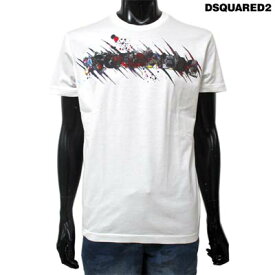 ディースクエアード DSQUARED2 メンズ トップス Tシャツ 半袖 ロゴ DSQUARED2グラフィティーアートロゴプリントTシャツ 白 GD0805 S22427 100 (R35700) HA91A【送料無料】 【smtb-TK】