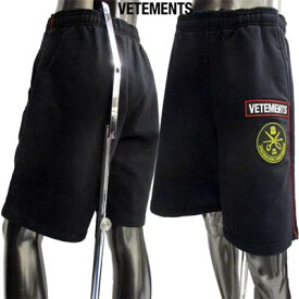 ヴェトモン VETEMENTS メンズ パンツ ボトムス ハーフパンツ ショートパンツ ロゴ VETEMENTSワッペン・サイドライン入りハーフパンツ ブラック SS20PA324 1619 BLACK (R63800) GB02S 春夏 【送料無料】 【smtb-TK】