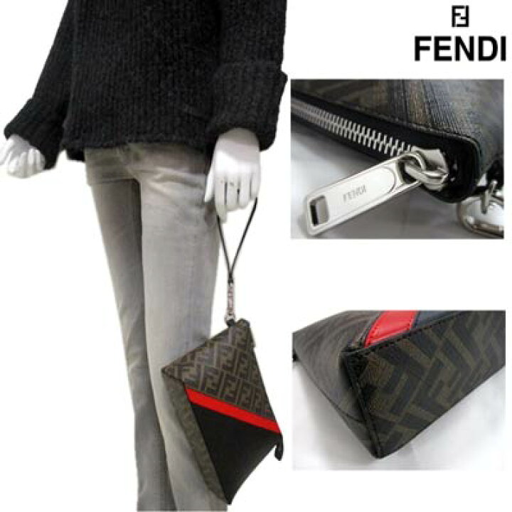 新品♡FENDIフェンディ FFロゴ 勝ち得 ズッカ スタンプ クラッチバッグ 