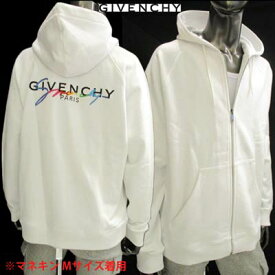 ジバンシー GIVENCHY メンズ トップス パーカー フーディー ロゴ バックGIVENCHY刺繍ロゴ入りジップアップパーカー ホワイト BMJ03K 30AF 100 (R140000) 02S 春夏 【送料無料】 【smtb-TK】