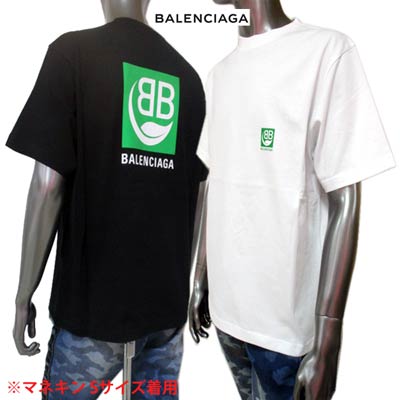 バレンシアガ 594599 THV63 BBリーフロゴプリントTシャツ メンズ XS-