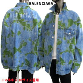 バレンシアガ BALENCIAGA メンズ アウター ジャケット ロゴ 花柄・BALENCIAGAロゴプリント・ロゴ刻印ボタン付きオーバーサイズデニムジャケット ブルー 625993 TDW15 7140 (R204600) 02A 秋冬【送料無料】 【smtb-TK】