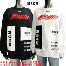 エムエスジーエム MSGM レディース トップス スウェット トレーナー ロゴ 2color マルチMSGMロゴプリント付きスウェット 白/黒 2741MDM172 195799 01/99 (R59400) 91A【送料無料】 【smtb-TK】