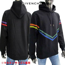 ジバンシー GIVENCHY メンズ トップス パーカー フーディー ロゴ GIVENCHYレインボーマルチロゴライン付きパーカー ブラック BMJ0813 0AF 960 (R129800) GB02A 秋冬【送料無料】 【smtb-TK】