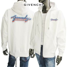 ジバンシー GIVENCHY メンズ トップス パーカー フーディ ジップロゴ刻印・チェストワッペンロゴ/バックプリントロゴ付きパーカー ホワイト BMJ09W 30AF 100 (R128700) 121 春夏【送料無料】 【smtb-TK】