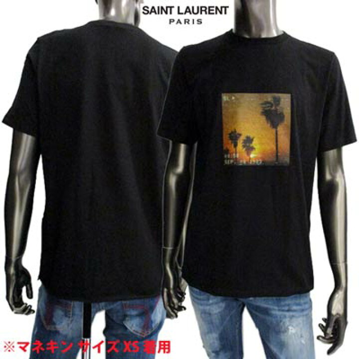 サンローラン SAINT LAURENT シグネチャー ロゴTシャツ ブラック  