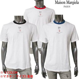 メゾン マルタン マルジェラ MAISON MARGIELA メンズ トップス Tシャツ 半袖 3color(襟部分赤/青/黒) MAISON MARGIELAロゴ入り半袖Tシャツ ホワイト S50GC0645 A23909 962 (R53900/R18000) 121 春夏【送料無料】 【smtb-TK】