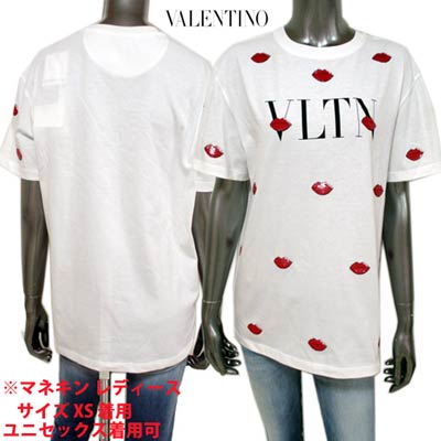 大量注文受付 ヴァレンティノValentino レディース 赤ロゴ入り XSサイズ Tシャツ Tシャツ/カットソー(半袖/袖なし)