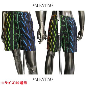 ヴァレンティノ VALENTINO メンズ パンツ ボトムス スイムショーツ ロゴ レインボーカラーVLTNロゴプリント付スイムショーツ ブラック バレンチノ バレンティノ VV3UH028 6G0 20K (R72600) 121 春夏【送料無料】 【smtb-TK】