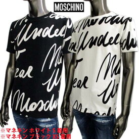 モスキーノ MOSCHINO メンズ トップス Tシャツ 半袖 ロゴ 2color 総柄MOSCHINO筆記体ロゴプリント付きTシャツ 白/黒 A1907 8112 1001/1555 (R19800) 121 春夏【送料無料】 【smtb-TK】