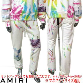 アミリ AMIRI メンズ ボトムス スウェットパンツ セットアップ着用可(トップス別売り) タイダイ柄AMIRIロゴ付きスウェットパンツ ホワイト MJSP011 900 MULTI (R119900/R169900) 121 春夏【送料無料】 【smtb-TK】