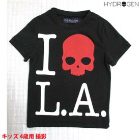 ハイドロゲン HYDROGEN メンズ キッズ 子供服 男児/女児着用可 トップス Tシャツ 半袖 ロゴ I LOVE LAロゴモチーフ・スカルプリント付Tシャツ ブラック 142110 BLACK (R12600) DB14S 【送料無料】 【smtb-TK】