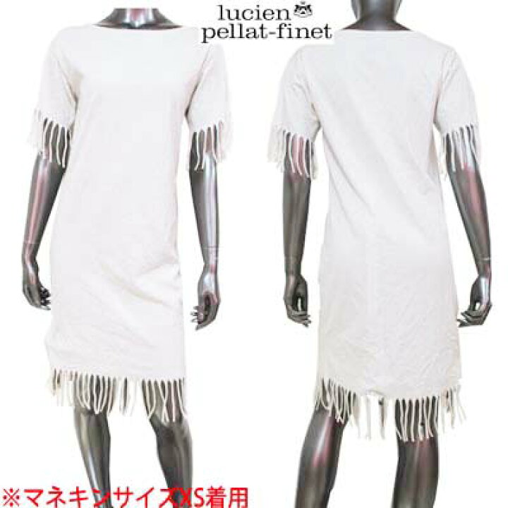 lucien とえ pellat-finetブラック 半袖 ニットワンピース 