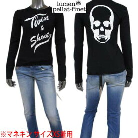 ルシアンペラフィネ lucien pellat-finet レディース トップス Tシャツ 長袖 バックビッグスカル・フロントメッセージ入りロングスリーブTシャツ ブラック EVF1244 BLACK/WHITE (R60900) 【送料無料】【smtb-tk】