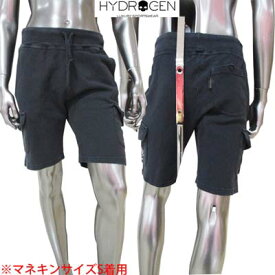 ハイドロゲン HYDROGEN メンズ スウェットパンツ ハーフパンツ モンテカルロ HYDROGEN/スカルロゴ入りハーフスウェットパンツ ブラック 140034 007 (R29400) 【送料無料】【smtb-tk】 DB14S