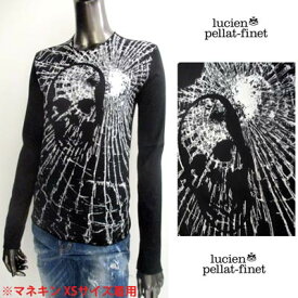 ルシアンペラフィネ lucien pellat-finet レディース トップス Tシャツ ロンT 長袖 ロゴ ガラスクラッシュスカルプリント付ロングTシャツ ブラック EVF1107 BK/WH (R78750) 【送料無料】【smtb-tk】 GT12A