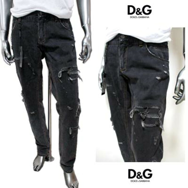 00s DOLCE&GABBANA デストロイ加工デニムパンツ デニム ドルガバ 画像 