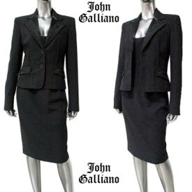 ジョンガリアーノ JOHN GALLIANO レディース セットアップ ジャケット スカート ワンピース ロゴ GALLIANOロゴプレート付きワンピース・ポケット/襟部分花柄刺繍付きセットアップジャケット SIG 011 (R168000) IT10S 【送料無料】 【smtb-TK】