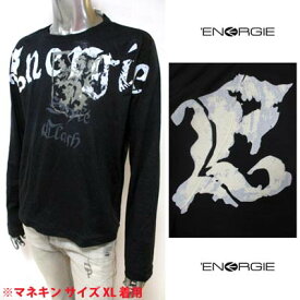 エナジー ENERGIE メンズ トップス ロンT 長袖 ロゴ ENERGIEロゴ・ライオンエンブレムロゴプリント付ロングTシャツ 黒 500100 JE9033 G06000 (R10900) 8A 【送料無料】 【smtb-TK】