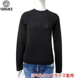 ヴェルサーチスポーツ VERSACE SPORT レディース トップス ニット フロントロゴ入りウールセーター黒 ブラック 28316 110260 002 (R29800) 【送料無料】【smtb-tk】 03A