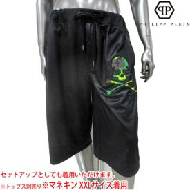 フィリッププレイン PHILIPP PLEIN メンズ ボトムス ショーツ ハーフパンツ ジャージ setup可(トップス別) カモ柄スカル/サイドライン・バックロゴ入りショーツ 黒 SS14 HM641621 02 black (R55500) 【送料無料】【smtb-tk】 WA14S