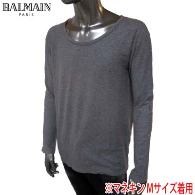 【国内発送】 バルマン Tシャツ トップス レッド 赤 Tシャツ/カットソー(半袖/袖なし)