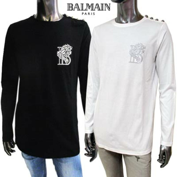 楽天市場】バルマン BALMAIN メンズ トップス ロンT 長袖 ロゴ 2color 