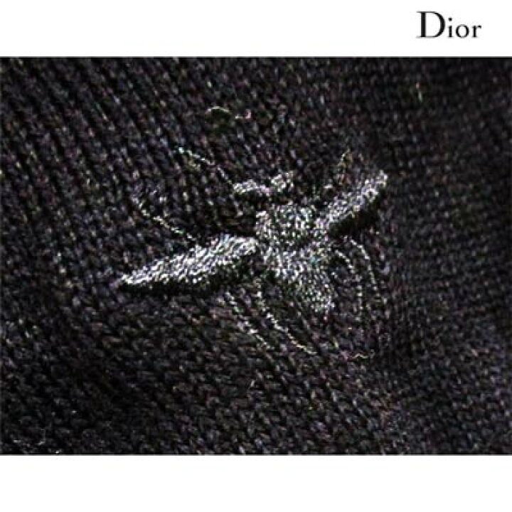 ディオール ブラック ニット帽 スパイダー刺繍