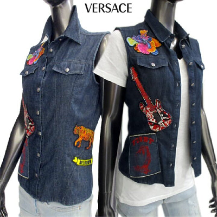 楽天市場】ヴェルサーチ VERSACE レディース ノースリーブ シャツ 半袖 