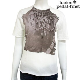 ルシアンペラフィネ lucien pellat-finet レディース トップス Tシャツ 半袖 ロゴ ジュエリーネックレスプリントTシャツ ホワイト EVF1580 WH (R82950)【smtb-tk】【送料無料】