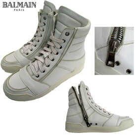 バルマン BALMAIN メンズ 靴 スニーカー ハイカットスニーカー サイドジップ付ハイカットスニーカー ホワイト　白 T300 BA40P 100 (R113500) 14S【送料無料】【smtb-tk】