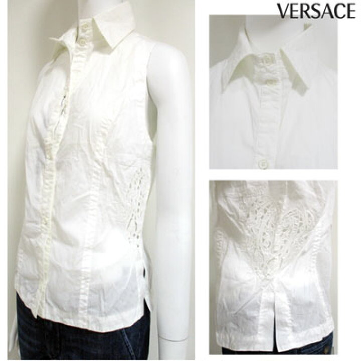 楽天市場】ヴェルサーチ VERSACE レディース 袖なし シャツ トップス 