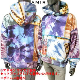 アミリ AMIRI メンズ トップス パーカー setup着可(ボトムス別売り) マルチタイダイ柄・継ぎ接ぎデザイン・ロゴプレート付パーカー マルチカラー MJOH003 900 MALTI (R133100/R183100) 121 春夏【送料無料】 【smtb-TK】