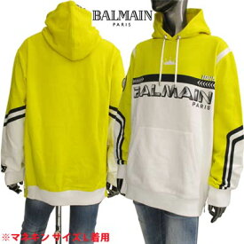 バルマン BALMAIN メンズ トップス パーカー フーディー ロゴ スリーブ部分ロゴワッペン・サイドジップ・フロントロゴプリント付パーカー WH1JT000 G084 IAV (R157300) 122 秋冬【送料無料】 【smtb-TK】