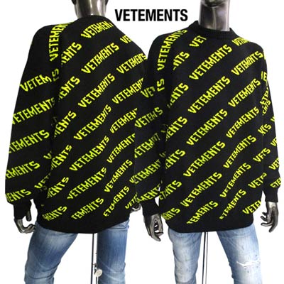 割引通販 VETEMENTS ブラック ロゴ セーター ニット/セーター