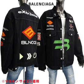 バレンシアガ BALENCIAGA メンズ アウター ジャケット デニムジャケット ロゴ マルチロゴワッペン・BALENCIAGAロゴ刺繍付オーバーサイズデニムジャケット ブラック 664810 TBP47 1055 (R319000/R331100) 122 秋冬【送料無料】 【smtb-TK】