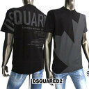 ディースクエアード DSQUARED2 メンズ Tシャツ 半袖 トップス フロントビックカナダマークロゴバイカラーデザイン・バ…