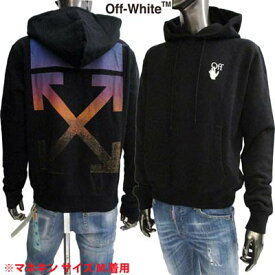 オフホワイト OFF-WHITE メンズ トップス パーカー フーディー ロゴ ハンドロゴ・バックグラデーションカラーアローロゴプリント付プルオーバーパーカー ブラック OMBB034F 21FLE002 1084 (R73700) GB122 秋冬【送料無料】 【smtb-TK】