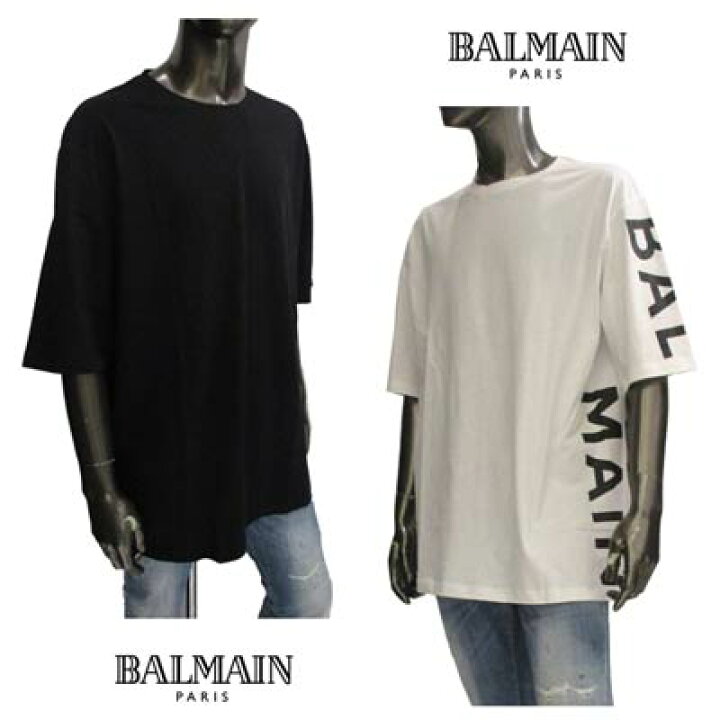 高価値 バルマン BALMAIN メンズ トップス Tシャツ 半袖 カットソー ロゴ 3color レフトサイドスリーブ部分BALMAINロゴ ラバーロゴ付半袖Tシャツ XH1EH015 BB15 GAB KBA EAB R61600 221 2022年春夏新作 ilam.org