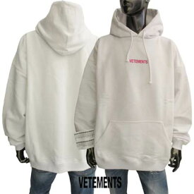 ヴェトモン VETEMENTS メンズ トップス パーカー フーディー ロゴ ※同デザインで色違いもあり フロントVETEMENTSロゴ・フード部分ロゴ刺繍 ラベル付パーカー ホワイト UE52TR380W WHITE (R112200) 221 春夏新作【送料無料】 【smtb-TK】