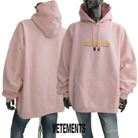 ヴェトモン VETEMENTS メンズ トップス パーカー フーディー ロゴ ※同デザインで色違いもあり HAUTE COUTURE フロントVETEMENTSロゴ・フード部分ロゴ刺繍パーカー ベビーピンク UE52TR450P BABY PINK (R126500) 221 2022年春夏新作【送料無料】 【smtb-TK】