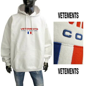 ヴェトモン VETEMENTS メンズ トップス パーカー フーディー ロゴ ※同デザインで色違いもあり HAUTE COUTURE フロントVETEMENTSロゴ・フード部分ロゴ刺繍パーカー ホワイト UE52TR450W WHITE (R126500) 221 2022年春夏新作【送料無料】 【smtb-TK】