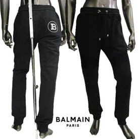 バルマン BALMAIN メンズ パンツ ボトムス ロゴ バックポケットBロゴプリント付きバイカースウェットパンツ ブラック XH1OB000 BB24 EAB (R102300) 221 春夏新作【送料無料】 【smtb-TK】