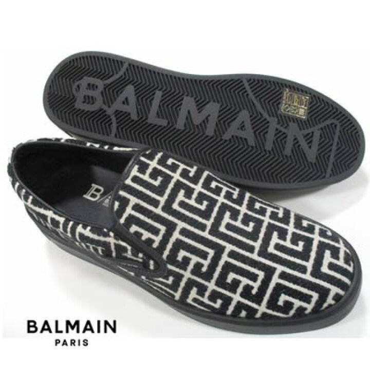 楽天市場】バルマン BALMAIN メンズ 靴 スリッポン シューズ ロゴ 総柄 