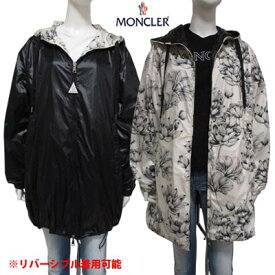 モンクレール MONCLER レディース アウター ジャケット リバーシブル着用可 GUETHARY ロゴ 表地総柄フラワープリント・アーム部分MONCLERロゴワッペン付きジャケット 表ホワイト/裏ブラック 1A00108 595XS 090 (R183700) 221 2022年春夏新作 【送料無料】 【smtb-TK】