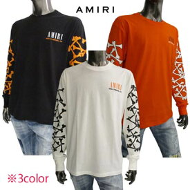 アミリ AMIRI メンズ トップス Tシャツ 長袖 ロンT ロゴ 3color チェスト部分AMIRI HOLLYWOODロゴプリント・スリーブ部分マルチボーンプリント入りロングTシャツ ホワイト/オレンジ/ブラック PS22MJG022 111/667/063 (R78100) 221 2022年春夏新作 【送料無料】 【smtb-TK】