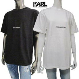 カールラガーフェルド KARL LAGERFELD レディース トップス Tシャツ 半袖 2color ユニセックス可 フロント/バックネック部分KARL LAGERFELDロゴ入りTシャツ ホワイト/ブラック 211W1780 100/999 WHITE/BLACK (R16800) 221 春夏新作 【送料無料】 【smtb-TK】