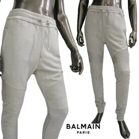 バルマン BALMAIN メンズ ボトムス パンツ スウェットパンツ ロゴ バックポケット部分BALMAIN PARISロゴ・ドローストリング留め具部分ロゴ刻印付きバイカースウェットパンツ グレー XH0OB000 BB04 YDI (R88000) 221 春夏新作 【送料無料】 【smtb-TK】