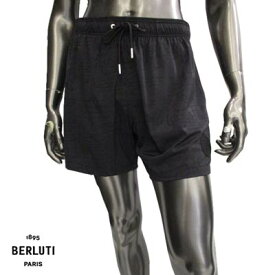 ベルルッティ BERLUTI メンズ ボトムス パンツ スイムウェア フロントロゴマーク付 総柄 バックポケット付 ショートパンツ ブラック R20MAU01 001 900 (R81400) 211 2022年春夏新作【送料無料】 【smtb-TK】